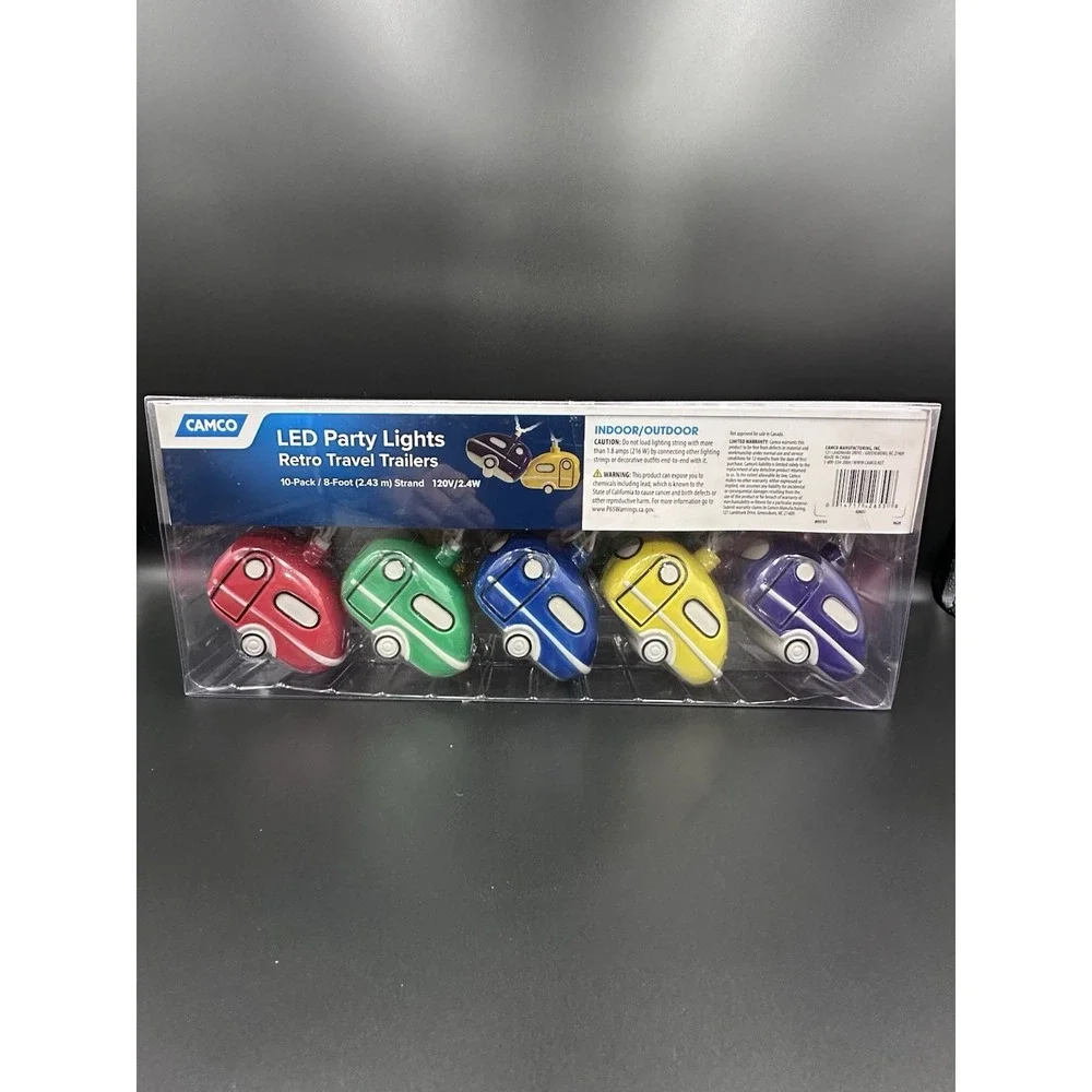 Camco Retro Travel Trailer Party Lights Camper Awning Campsite 10 Pack